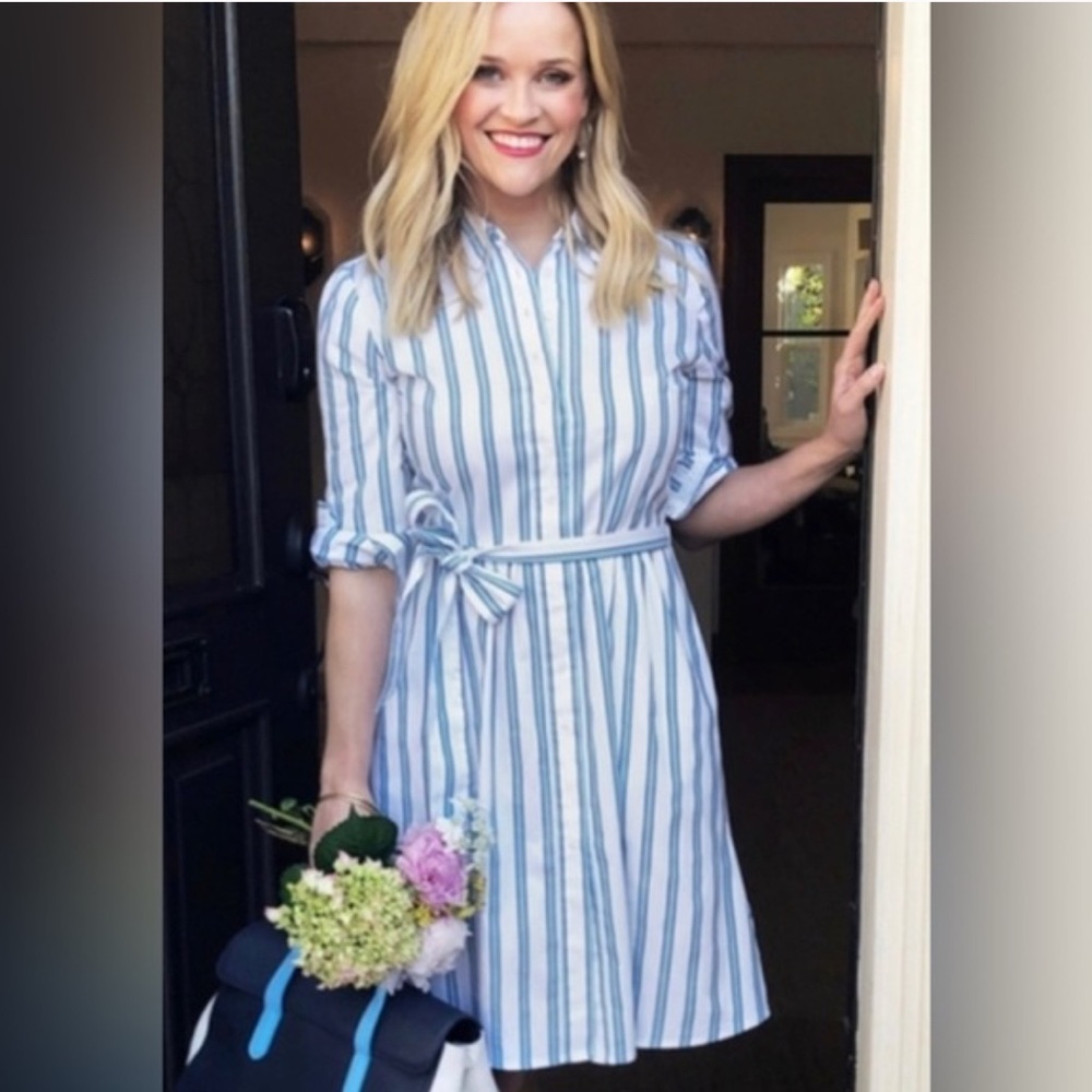 Draper James Carly Shirtdress in Awning Stripe Size 10‎ | NWT